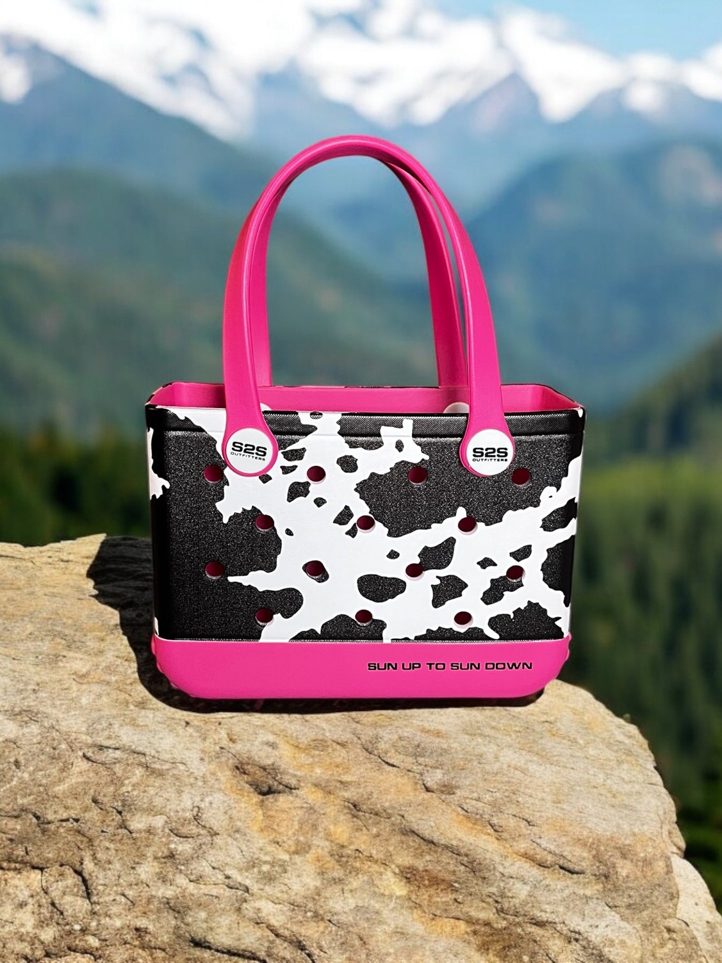 Venture Sack Cow Print Pink Small